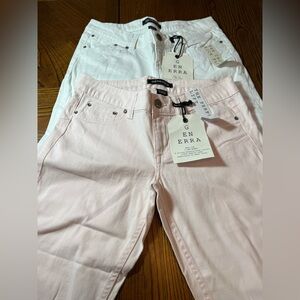 GENERRA JEANS BUNDLE WHITE & PINK SIZES 7. NWT.